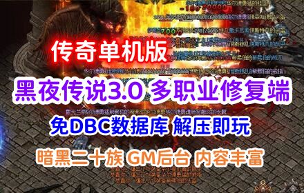 传奇网游单机版 黑夜传说 暗黑二十族 多职业GEE高清