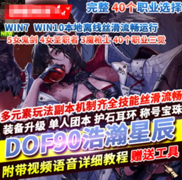 DOF90网游单机版 浩瀚星辰 5女鬼剑4女圣职3魔枪40个职业 网单